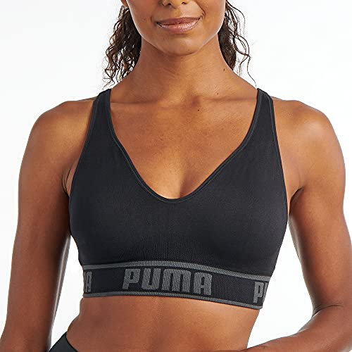 PUMA Seamless Sports Bra Reggiseno Sportivo, Nero, L Donna