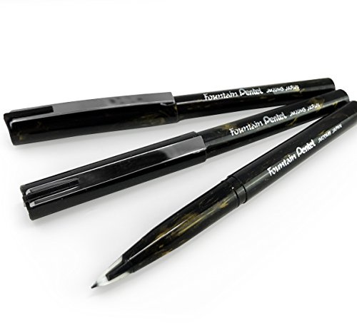 Pentel Disposable Fountain Pen – JM20 – Marbleized Gold and Black Barrel – Black Ink – Pack of 3