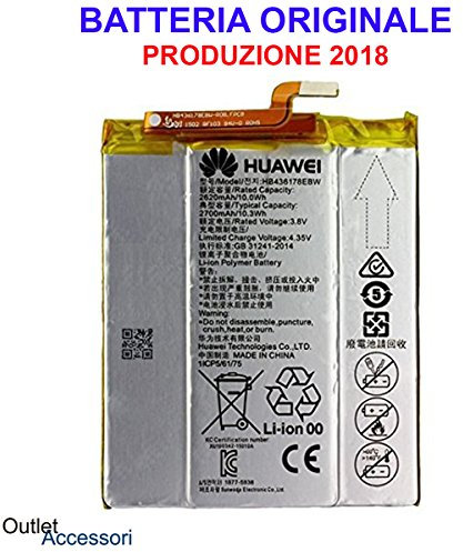 Batteria Pila Originale Huawei Mate S HB436178EBW CRR-L09 OEM Interna BULK ANNO 2018 CORRIERE RICAMBIO Akku Genuine Battery per Cellulare
