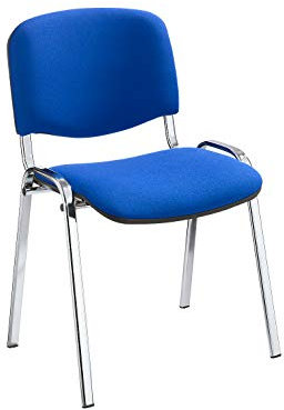 Nowy Styl Group Stapelstuhl ISO Basic, ergonomisch geformt, stapelbar, ohne Armlehnen, Gestell: Chrom, blau