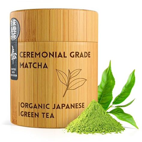 MATCHITA Organic Ceremonial Grade Japanese Matcha Green Tea Powder (40g) – Bamboo Box – Rich & Creamy Taste: For Hot & Cold Drinks, Lattes, Smoothies – Boosts Energy Levels