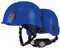 PRO FIT Arbeitsschutzhelm D!-Rock Blau - Belüfteter Bauhelm mit Drehrad - 53-56 cm Kopfband - 30 mm Stecktaschenhalterung - Für die Baustelle