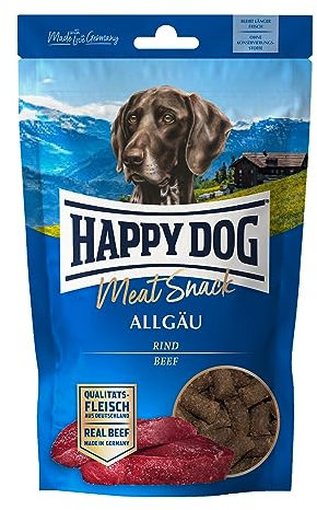 Happy Dog 60701 - Meat Snack Allgäu - Leckerli für Sensible Hunde aus getrocknetem Rindfleisch - 75 g Inhalt