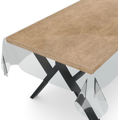 ANRO Transparente Tischdecke Schutzdecke Glasklar Durchsichtig Klarsichtfolie - Marta - 0,3mm 220x140cm Farbe Transparent