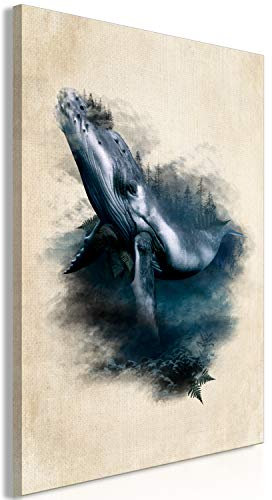 murando - Wandbilder Walfisch 60x90 cm Vlies Leinwandbild 1 tlg Kunstdruck modern Wandbilder Wanddekoration Design Wand Bild - Tiere Wald Ozean Fern Wolken Abstrakt g-C-0326-b-a