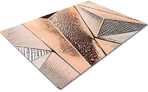 Chopping Board | Glass Chopping Boards for Kitchens | Glass Worktop Savers for Kitchen | Cutting Boards for Kitchen | Chopping Board Non Slip | Small Chopping Board | Geometric Rose Gold
