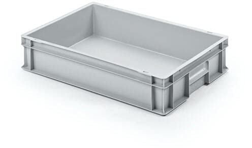 aidB Eurobehälter - Einzel - grau (600 x 400 x 120 mm, Geschlossene Griffe)