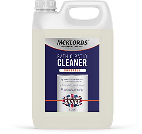 McKLords - Commercial Path and Patio Cleaner | Tackles Mould Stains, Dirt, Weather Related Buildup on Paths, Patios, Driveways, Decking, Stone, Walls, and More - 5 Litre