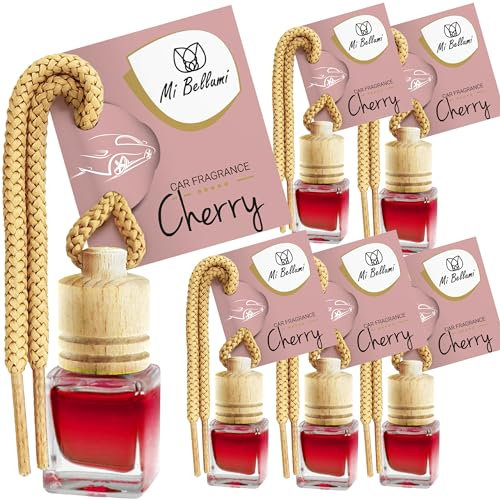 Mi Bellumi Auto Duft Kirsche Set - Kirsche, Mandel, Himbeere - Car Scents Cherry - Lufterfrischer Kirsche - Cherry Auto Duft - Duftflakon Auto Kirsche - Autoduft Cherry - Auto Parfüm Kirsche