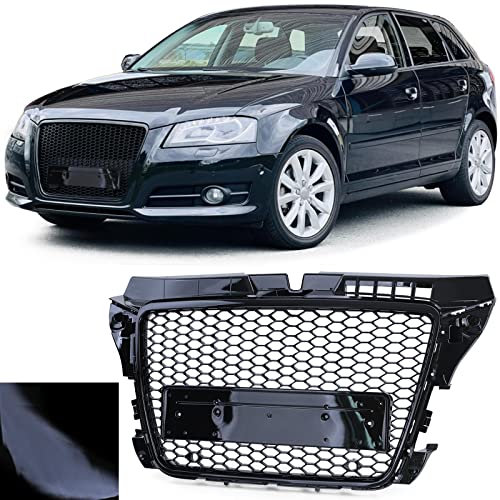 Waben Sport Kühlergrill Schwarz Glanz ohne Emblem für Audi A3 8P 08-13