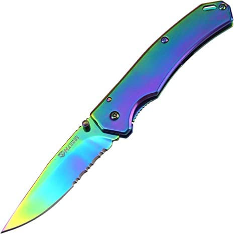 Harnds Pandora Klappmesser mit Klinge aus 8Cr14MoV Edelstahl Taschenmesser mit Frame Lock und Taschenclip (Kombination)