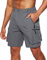 Tansozer Kurze Hosen Herren Sommer Schnelltrocknend Wanderhose Shorts Herren Stretch Cargo Bermuda Sporthose Outdoor Trekking Wandern Männer Kurze Dunkelgrau L
