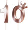 Yiran Rose Gold 10th Birthday Candles with Crown Decor, 3D Number 10 Candle, Candle for Cake, Happy Cake Topper Decorations Girls Party Supply, 5 centimeters (LZ-HG-MGJ10)