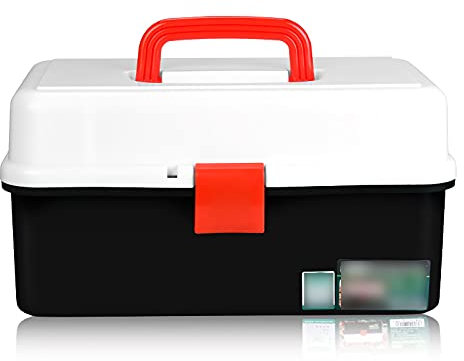 Werkzeugbox/Werkzeugkästen Werkzeugkasten mit abnehmbarer faltbarer Tablett Organizer und Lagerung for Hardwareteile Kunst Kunststoff Werkzeugkasten Kleiner Fall Multi-Color 14 Zoll Werkzeugaufbewahru