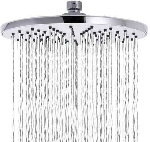 Runde Regendusche, Markcco 20 cm runde Hochdruckdusche aus ABS-Material, komfortables Duscherlebnis, auch wenn der Wasserdruck niedrig ist, installiert an der Wand oder Decke