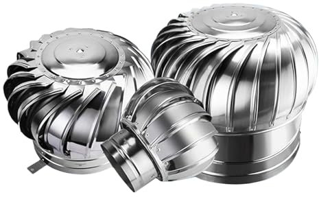 Chimenea Giratoria, 11 15 20cm Sombrero Extractor De Humos Metálico para Tubos, Salida De Chimenea Giratoria Rotación De 360° Sin Energía, para Campanas Extractoras con Tubo De Chimenea