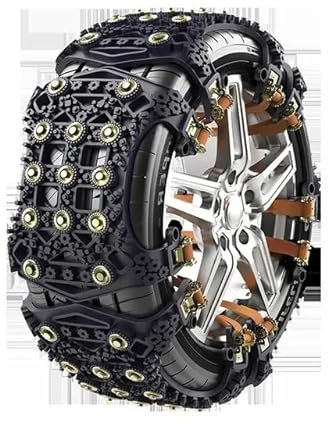 SSIMOO 10 Stück Auto Schneeketten,für Audi Q2 Q3 Q4 Q5 Q5L Q7 Q8,Verstellbare Universal,für Reifenbreite 165-275mm,Black