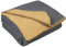 LYHome Merino Decke Wolldecke - Reisedecke Picknickdecke Campingdecke, Militär Kuscheldecke Tagesdecke, Flauschig Schafwolldecke Sofadecke Blanket Outdoor Wohndecke (130 x 170 cm | Senf - Grau)