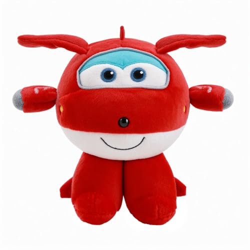 Super Wings 7“ Jett Plüsch, weiche Plüschtiere, Premium Plüschtiere für Kleinkinder & Kinder, Kinderspielzeug für Jungen und Mädchen ab 0 Jahren für Weihnachten, Geburtstag, Vorschulspiel