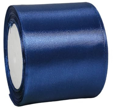Satinband Tiefblau 100mm Breit Geschenkband Satin,22m Satinbänder Tiefblau Dick Schleifenband Dekoband Seidenband Geschenkverpackung Stoffband Geschenkbänder für Dekorieren Basteln Kleid Hochzeit