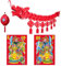 SinSed Decoration Nouvel an Deco Chinoise cotillons Nouvel an Lanterne Rouge 2024, Peinture de l'année du Dragon, Porte, décoration du Festival de Dieu(Color:1)
