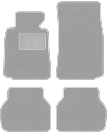 Velours-Fußmatten passend für BMW 5 E39 1996-2004, Grau, OSLO, passgenau | passend für Limousine/Kombi/Touring; Velours-Teppich (Polypropylen), ca. 6,5 mm; rutschfest, BMW T-Befestigungen