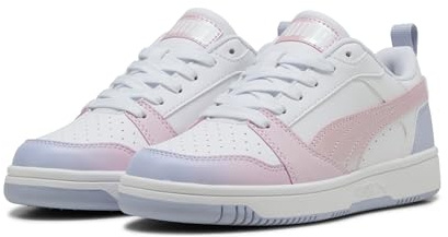 PUMA Rebound V6 LO Blurry Dreams JR Sneaker, White-Rose Mauve-COOL Weather, 36 EU