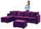 SYLC Samt Couch überzug L Form Sofabezug Ecksofa, Sofa Cover L Shape Stretch Mit Sitzkissen Rückenlehne, Universal Sofaüberwurf Waschbar (Purple,Sofabezug 230-300cm)