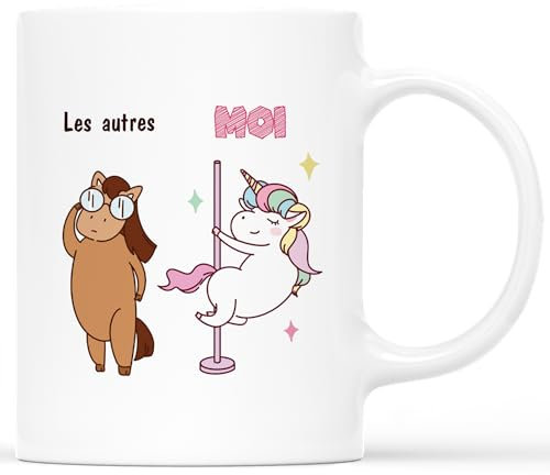 𝗖𝗔𝗗𝗘𝗔𝗨 𝗣𝗟𝗨𝗦 Mug Personnalisé Prénom - Tasse Licorne Les Autres Et Moi - Mug Drole, Mug Humour, Tasse Humoristique, Mug Tasse Humour, Mug Rigolo, Mug Drole Homme, Mug Rigolo Femme