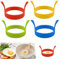 Nadiaen 4 Pcs Silicone Egg Rings for Frying, Round, Orange Yellow Green Blue, Heat-Resistant, Easy to Use, Dishwasher Safe