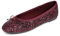 Feversole Women's Sparkle Memory Foam Cushioned Colorful Shiny Ballet Flats Pumps Glitter Around Burgundy Size 5.5