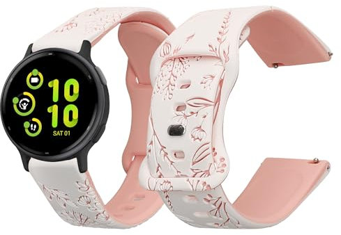 kwmobile Smartwatch Strap Compatible with Garmin vivoactive 5 / active 5 - Replacement Silicone Band with Buckle - Embossed Pattern