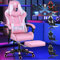 ALFORDSON Chaise de Jeu avec Repose-Pieds et Coussin Lombaire, Chaise de Bureau Ergonomique avec Inclinaison à 150°, Chaise de Bureau pour Jeux vidéo à Dossier Haut, capacité de 180 kg, Rose