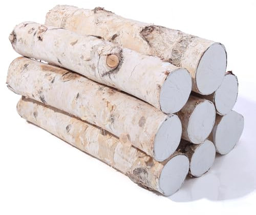 Tronco di betulla per decorazione, artigianato, fai da te, decorazione del caminetto