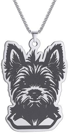 IOETSEUT mens necklace silver cross necklace personalised Yorkshire Terrier Pendant Necklace for Women Men's Jewelry Accessories Cute Necklace Necklace Birthday Gifts the gift