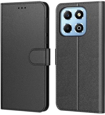 Tenphone Coque pour Honor 200 Smart 5G (Pas pour Honor200),Etui Protection Housse Premium en Cuir PU,Pochette Fermeture Magnétique,Flip Case Compatible avec (Noir, Honor 200 Smart)
