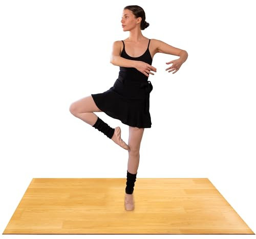 ODOXIA Mobiler Marley Tanzboden PVC | 122 x 91 cm | Tragbare Tanzfläche für Ballett, Stepptanz, Irish Dance & mehr | Rollbarer Tanzmatte für Tänzer | 5 mm Stark | für Zuhause & Studio