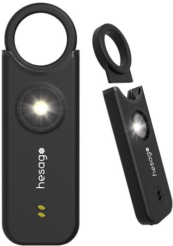 SnapSiren Taschenalarm: 135dB Selbstverteidigung Sirene für Frauen mit Schlüsselanhänger & Tür-Alarm - Persönlicher Schutz unterwegs und zuhause (schwarz)