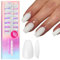 SXVME Soft Pre-Colored Acrylic Nail Tips, White False Nails Medium Coffin, Solid Color Matte Gel Press on Nails Short Ballerina Full Cover Artificial Fake Nail Extensions for Women DIY 300 Pcs