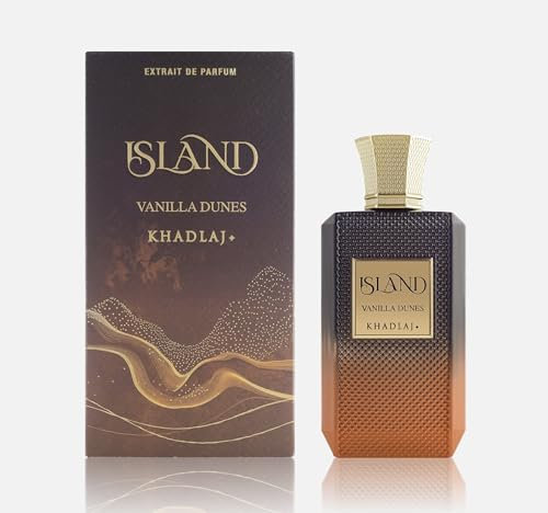 Khadlaj Island Vanilla Dunes Extrait de Parfum, Spray, warmes, würziges Bourbon-Vanille-Parfüm, Uni, 100 ml