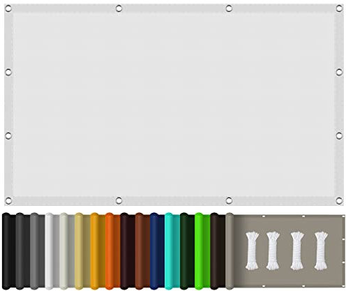 Sonnensegel für den Außenbereich, 4 x 9 m, wasserdicht, Terrassenüberdachung, 98 % UV-Schutz, Weiß