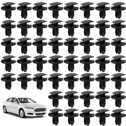 50 Piezas Clips de Plástico Remache, Remaches de Plástico para Coche, Fender y Paneles de Puerta, Grapas de Fijación para Carrocería Compatibles con Citroen Peugeot Jumpy Berlingo C3 C4 C5 C6, Negro