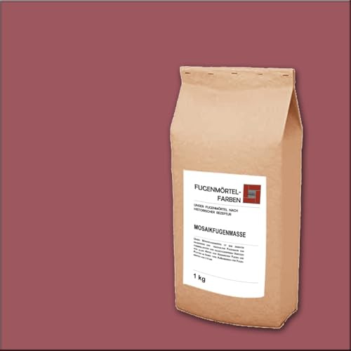 MOSAIK Fugenfüller | DUNKELROT | 1kg | Optimiert für 1mm-4mm schmale Fugen im Innen- und Außenbereich auf Wand- und Bodenflächen | Frostfest