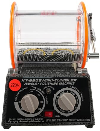 Jewelry Polisher Tumbler Electric Polishing Machine 60W Jewelry Polisher with 5 Speed Settings & 60-Minute Timer Tabletop Jewelry Polisher Ideal for Gold Silver Coins Screws
