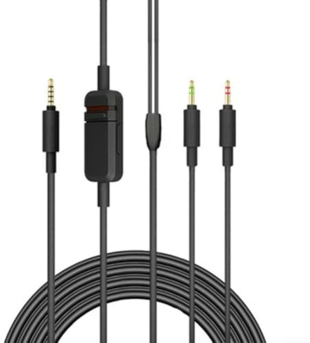 Headset Kabel 2,45m Kupferdraht für MMX 330 PRO Kopfhörer Anschlusskabel Fernbedienung Schwarz Desktop Setup