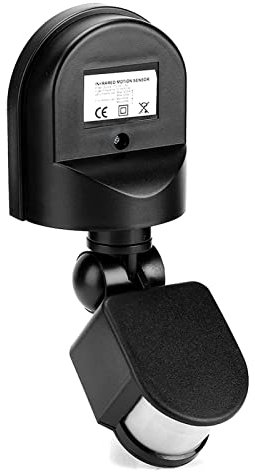 110V-240V Interrupteur Réglable PIR Corps Motion Infrarouge Détecteur Capteur Ampoule avec Vis d'Installation(Noir)