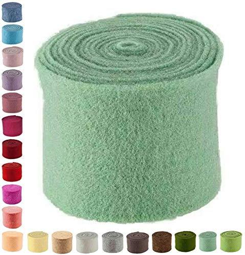 Hochwertiger & Widerstandsfähiger Filz – Breite 15cm / Länge 5m - Topfband/Bastelfilz/Wollfilz – Große Farbauswahl – Dehnbar & Druckelastisch – Tischdekoration Ostern/Weihnachten (Mint)