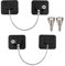 SAVITA 2 Pcs Refrigerator Door Locks, Fridge Lock with 2 Keys Stainless Steel Zinc Alloy Strong Adhesive Lock Protect Baby Kid Safe for Windows Kitchen Cabinets Cupboard Refrigerator Drawer (Black)