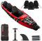 SKINHAWK Premium Drop Stitch Kajak 490 Rot, Schlauchboot, Kanu, zum Aufblasen, Adventure Kajak 490 x 85 cm