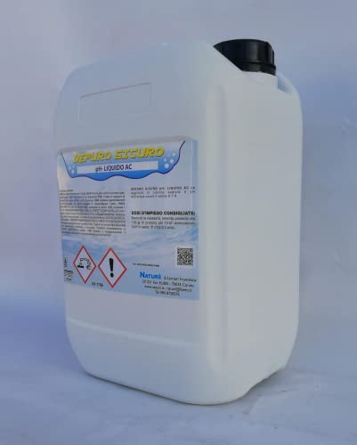 Depuro Sicuro® 25 kg PH Meno Liquido AC, Prodotto ad Alta Concentrazione, Prodotto ad elevata purezza per Piscine, Correttore Abbattitore PH, Acido Liquido per trattamento Acqua Piscina